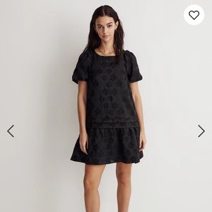 Madewell Puff-Sleeve Pleated Mini Dress in Floral Jaquard